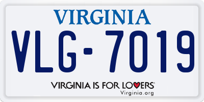 VA license plate VLG7019