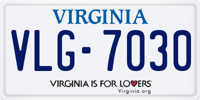VA license plate VLG7030