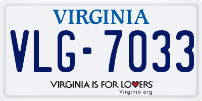 VA license plate VLG7033