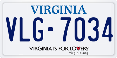 VA license plate VLG7034