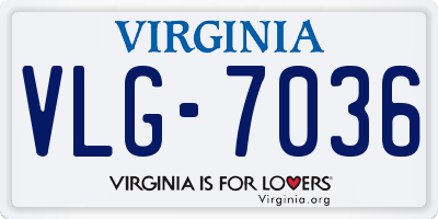 VA license plate VLG7036