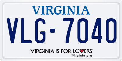 VA license plate VLG7040
