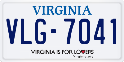 VA license plate VLG7041