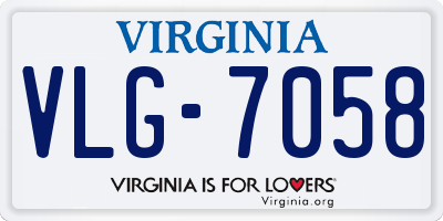 VA license plate VLG7058
