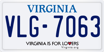 VA license plate VLG7063
