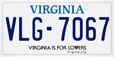 VA license plate VLG7067