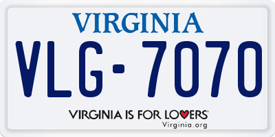 VA license plate VLG7070