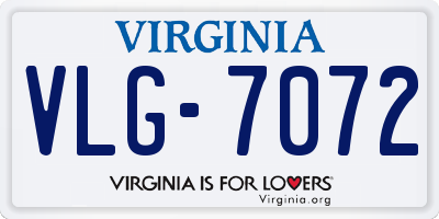 VA license plate VLG7072