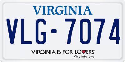 VA license plate VLG7074