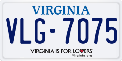 VA license plate VLG7075