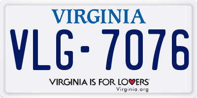 VA license plate VLG7076
