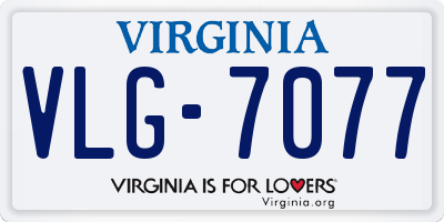 VA license plate VLG7077