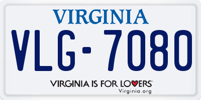 VA license plate VLG7080