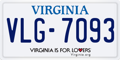 VA license plate VLG7093