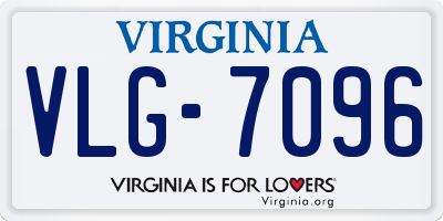 VA license plate VLG7096