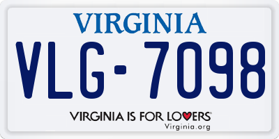 VA license plate VLG7098