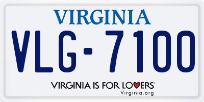 VA license plate VLG7100