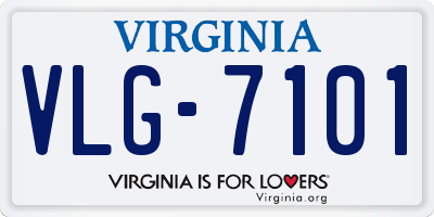 VA license plate VLG7101