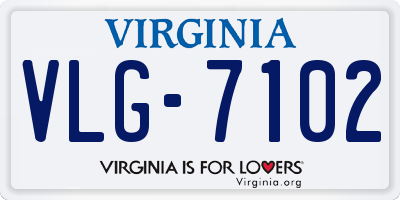 VA license plate VLG7102