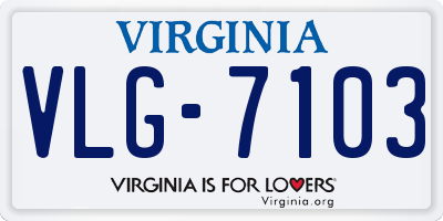VA license plate VLG7103