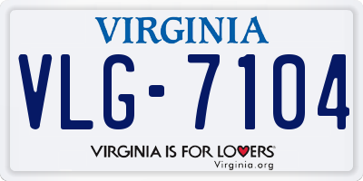 VA license plate VLG7104