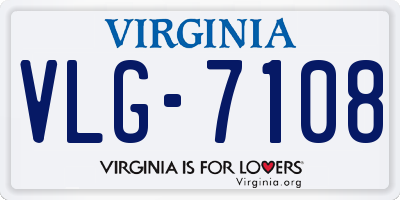 VA license plate VLG7108