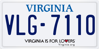 VA license plate VLG7110