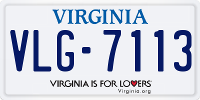 VA license plate VLG7113