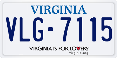 VA license plate VLG7115