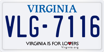 VA license plate VLG7116