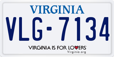 VA license plate VLG7134