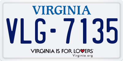 VA license plate VLG7135