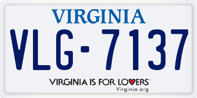 VA license plate VLG7137
