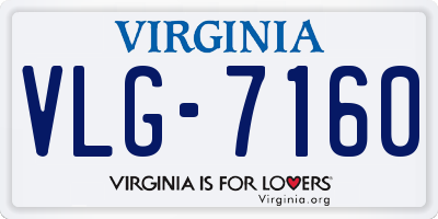 VA license plate VLG7160