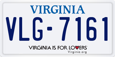 VA license plate VLG7161