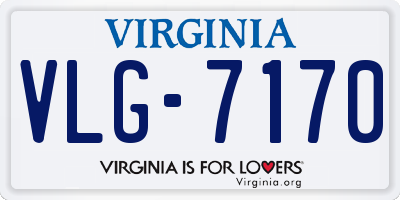 VA license plate VLG7170