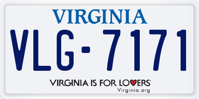 VA license plate VLG7171