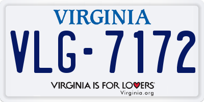 VA license plate VLG7172