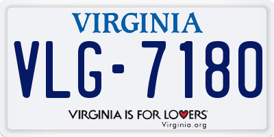 VA license plate VLG7180