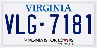 VA license plate VLG7181