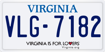 VA license plate VLG7182
