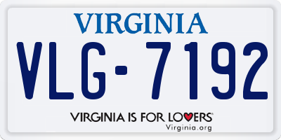 VA license plate VLG7192