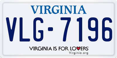 VA license plate VLG7196