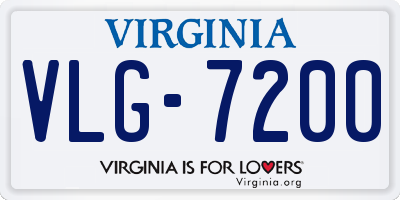 VA license plate VLG7200