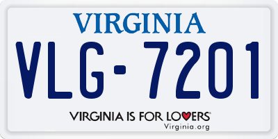 VA license plate VLG7201
