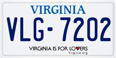 VA license plate VLG7202