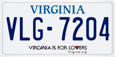 VA license plate VLG7204