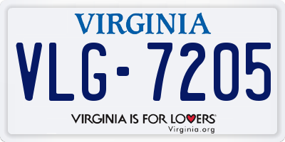 VA license plate VLG7205