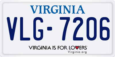 VA license plate VLG7206