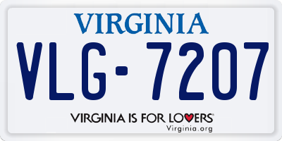 VA license plate VLG7207